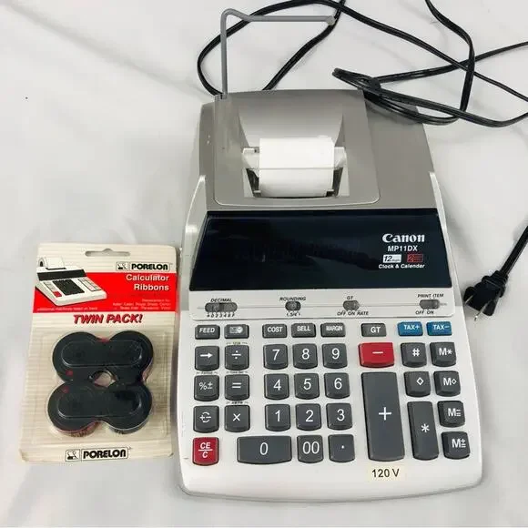 Cannon MP11DX Business Calculator Print Tape Digital with Clock - Picture 7 of 16